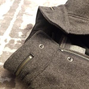 BANANA REPUBLIC WOOL JACKET ZIPPER COLLAR HOOD